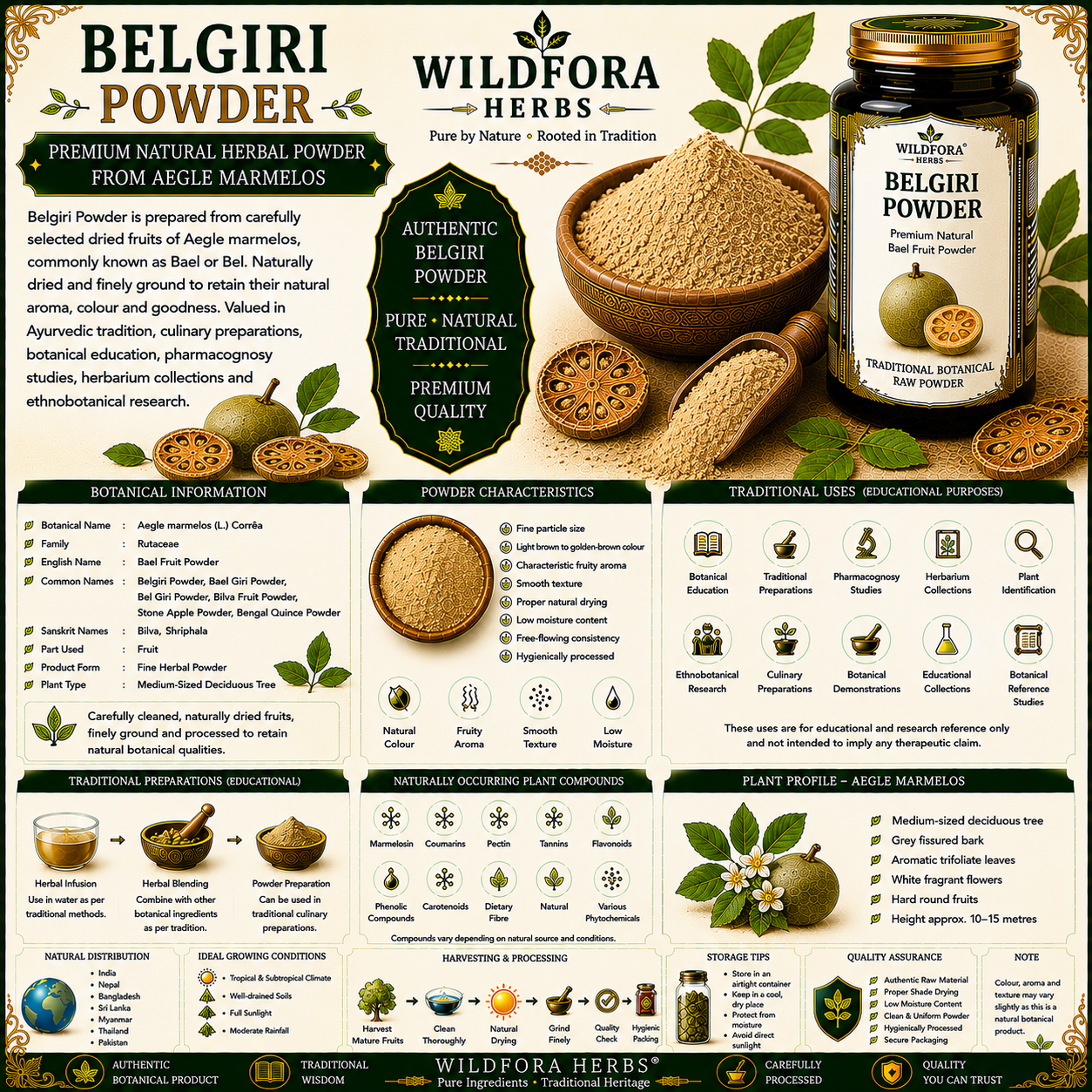 Belgiri Powder Bel Bael Giri | Aegle Marmelos Herbal Powder