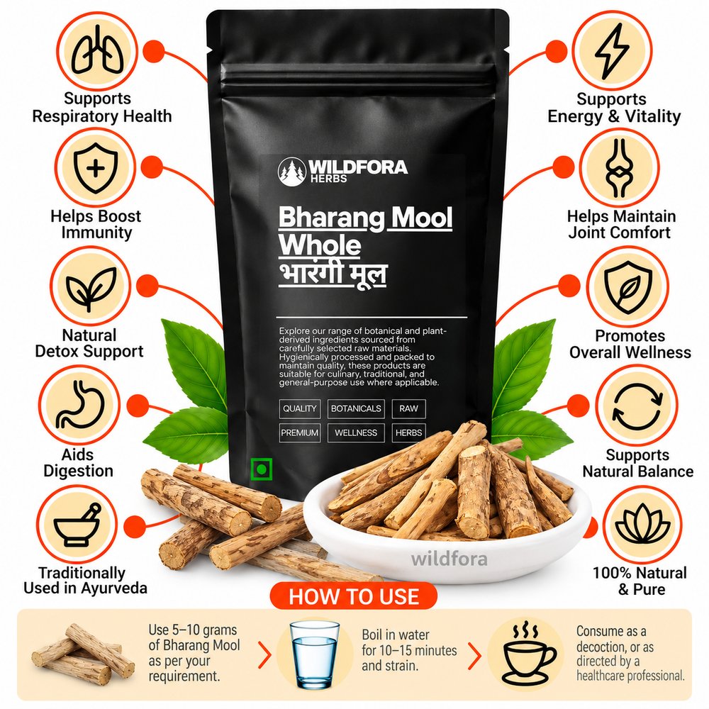 Bharang Mool Clerodendrum Serratum Whole Herbal Root Benefits
