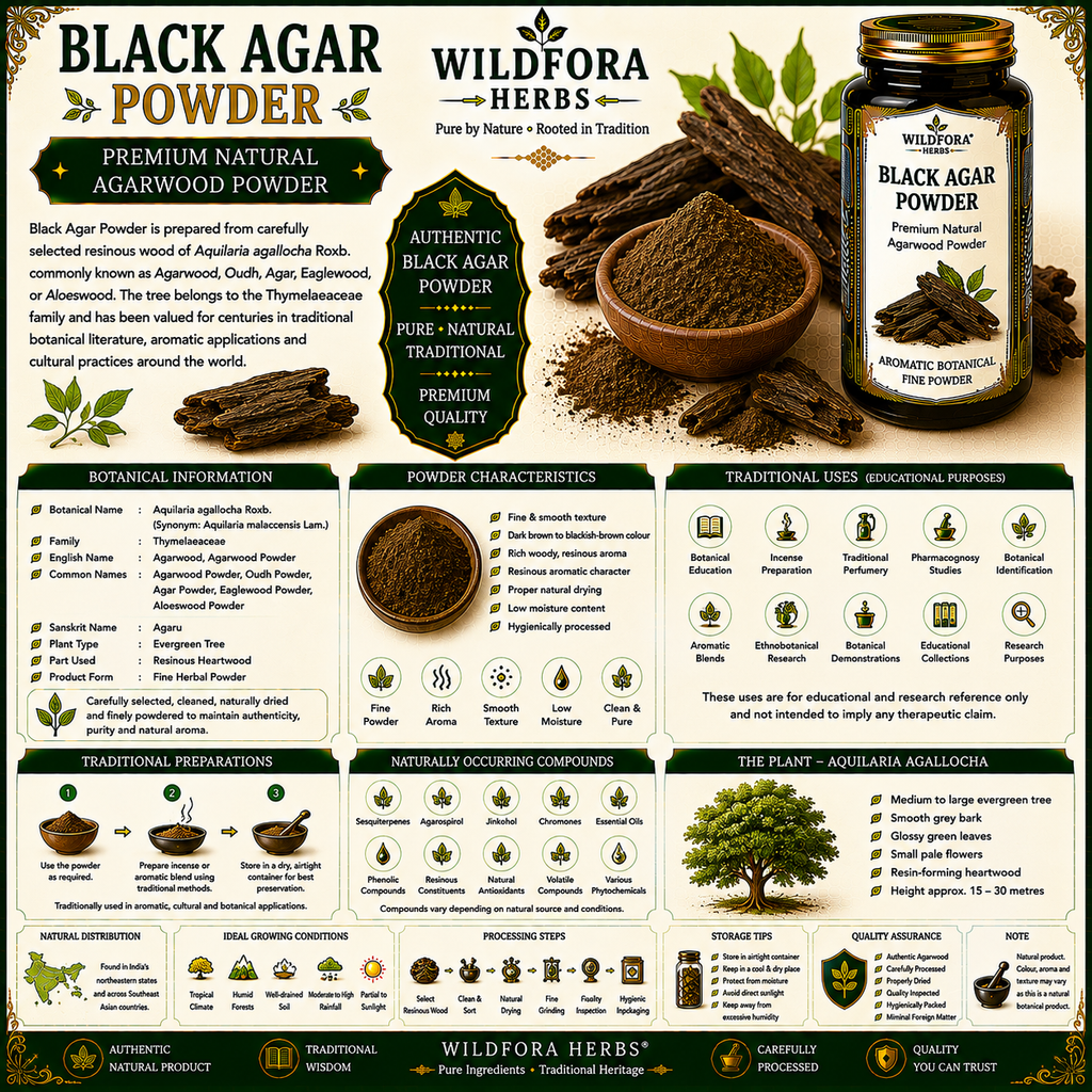 Black Agar Powder Aquilaria Agallocha | Agarwood Herbal Powder