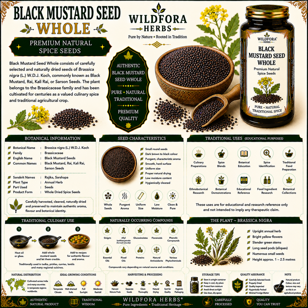 Black Mustard Seed Whole Brassica Nigra Natural Spice Seeds
