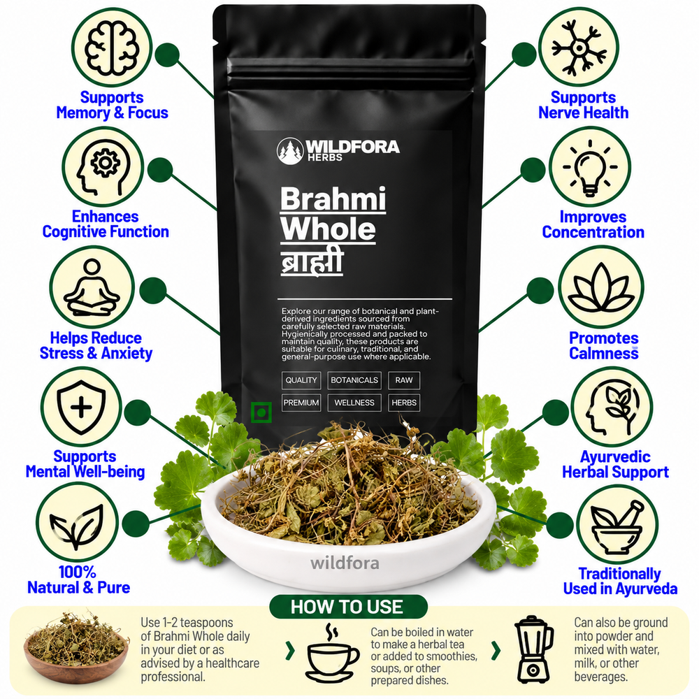 Brahmi Whole Centella Asiatica Indian Pennywort Herb Benefits