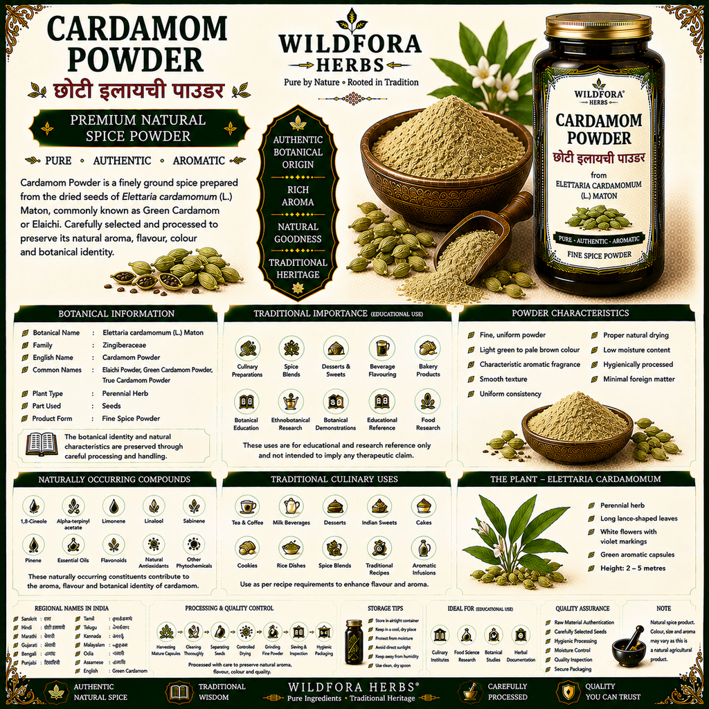 Cardamom Powder Elettaria Cardamomum | Elaichi Spice Powder