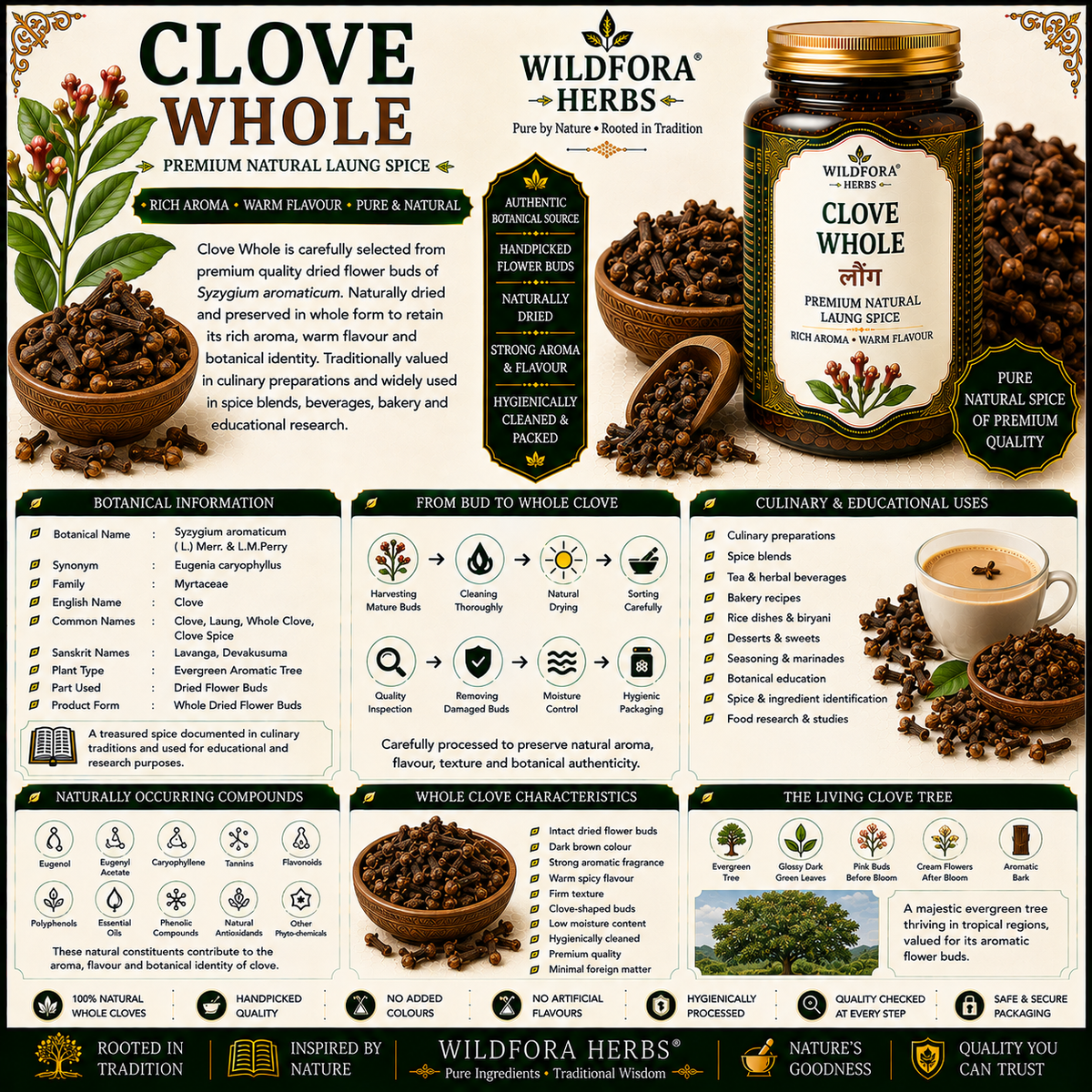 Clove Whole Eugenia Caryophyllus Natural Laung Spice