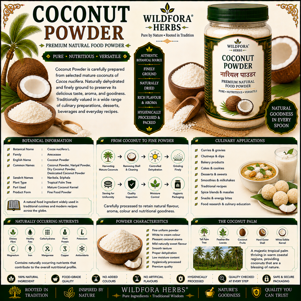 Coconut Powder (Cocos nucifera) | Premium Natural Coconut Food Powder