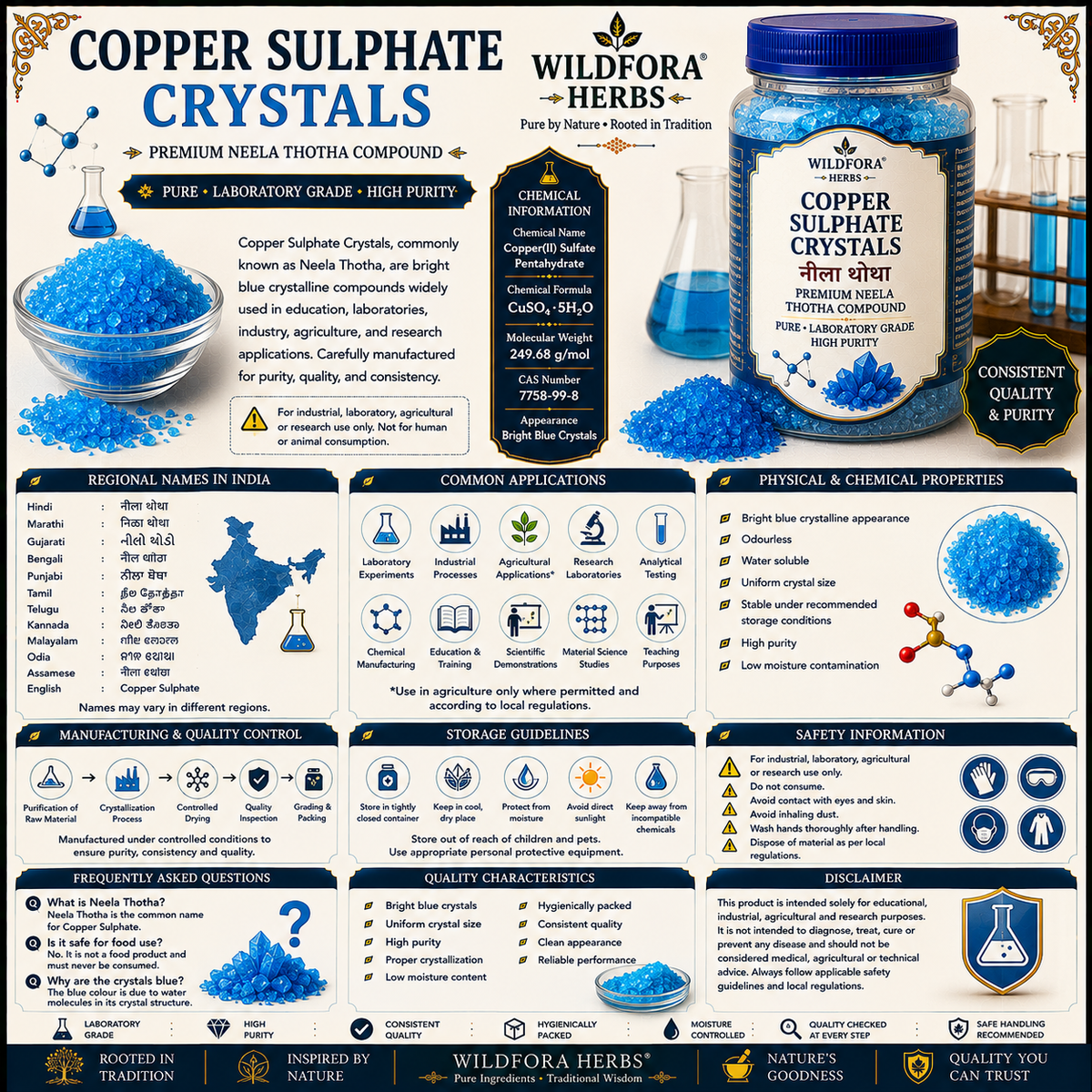 Copper Sulphate Crystals Neela Thotha Copper Sulfate Compound