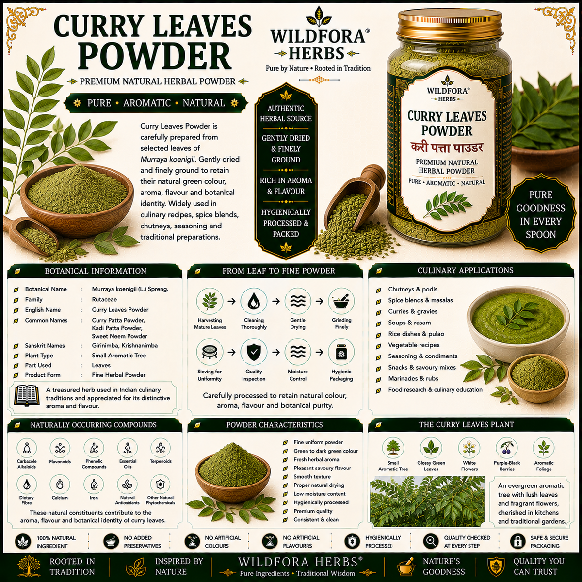 Curry Leaves Powder Murraya Koenigii | Curry Patta Herbal Powder