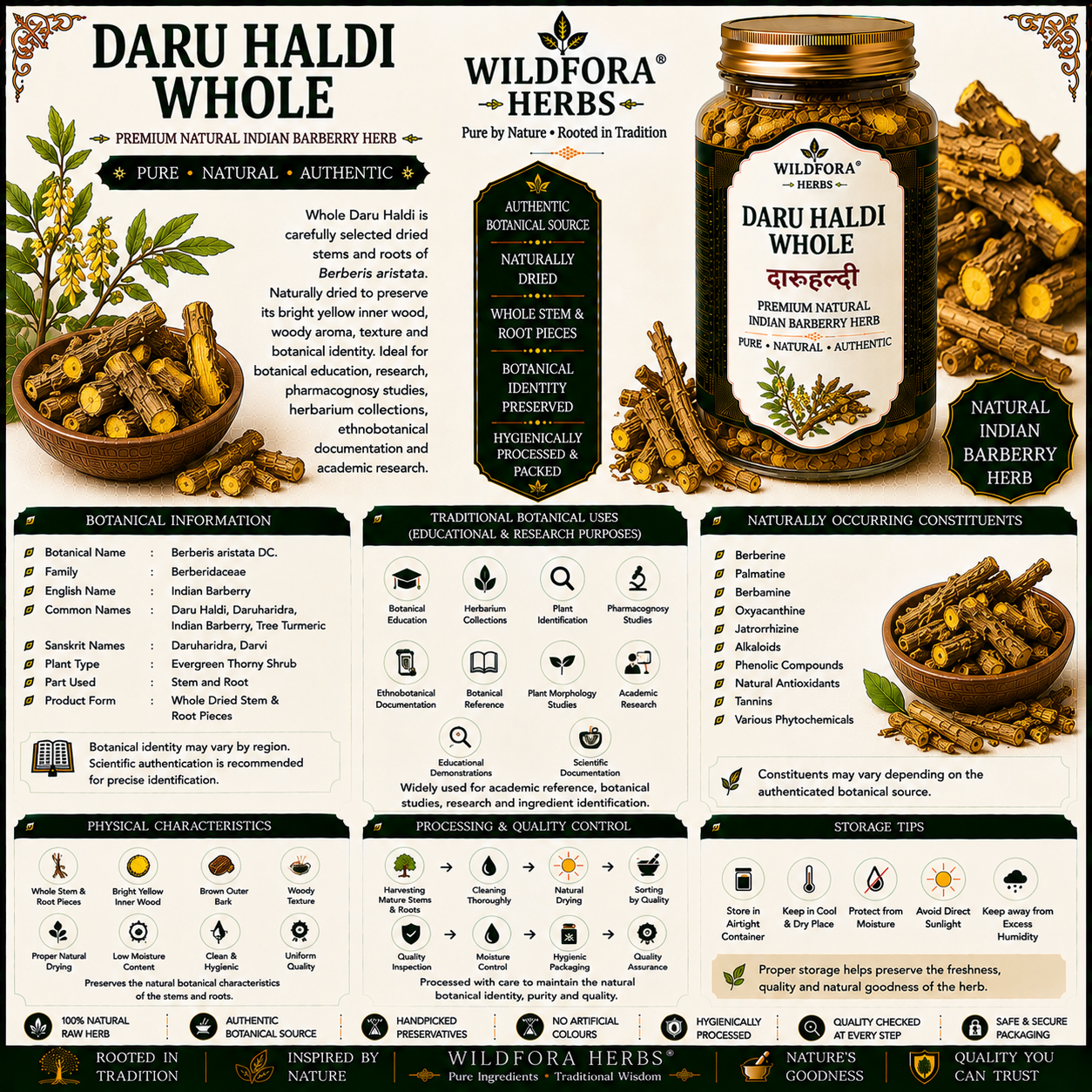 Daru Haldi Whole Berberis Aristata Indian Barberry Herbal