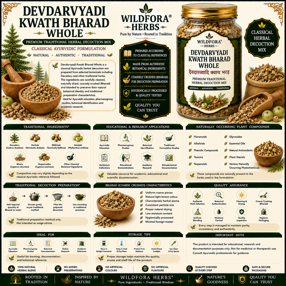 Devdarvyadi Kwath Bharad Whole Herbal Decoction Mix