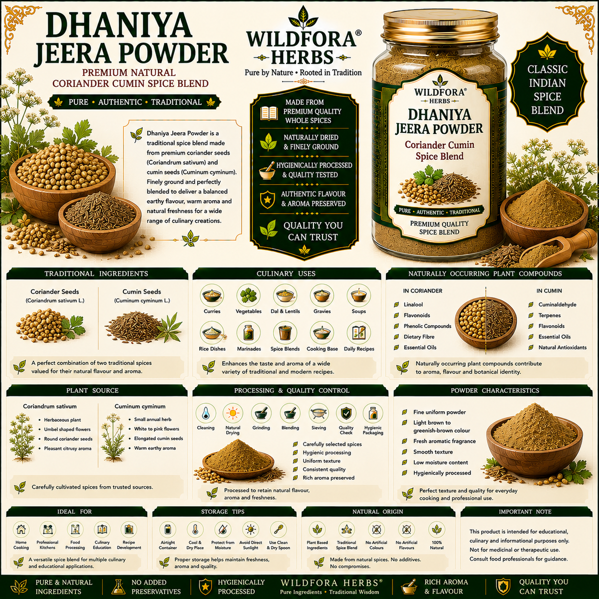 Dhaniya Jeera Powder Coriander Cumin Blend | Spice Powder