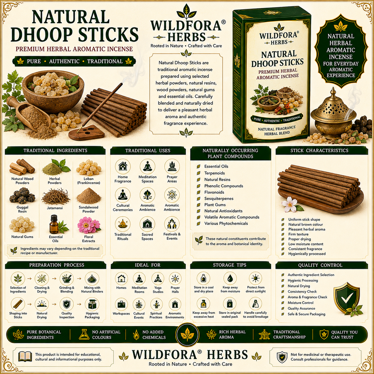 Dhoop Sticks Natural Herbal Incense Aromatic Spiritual Use