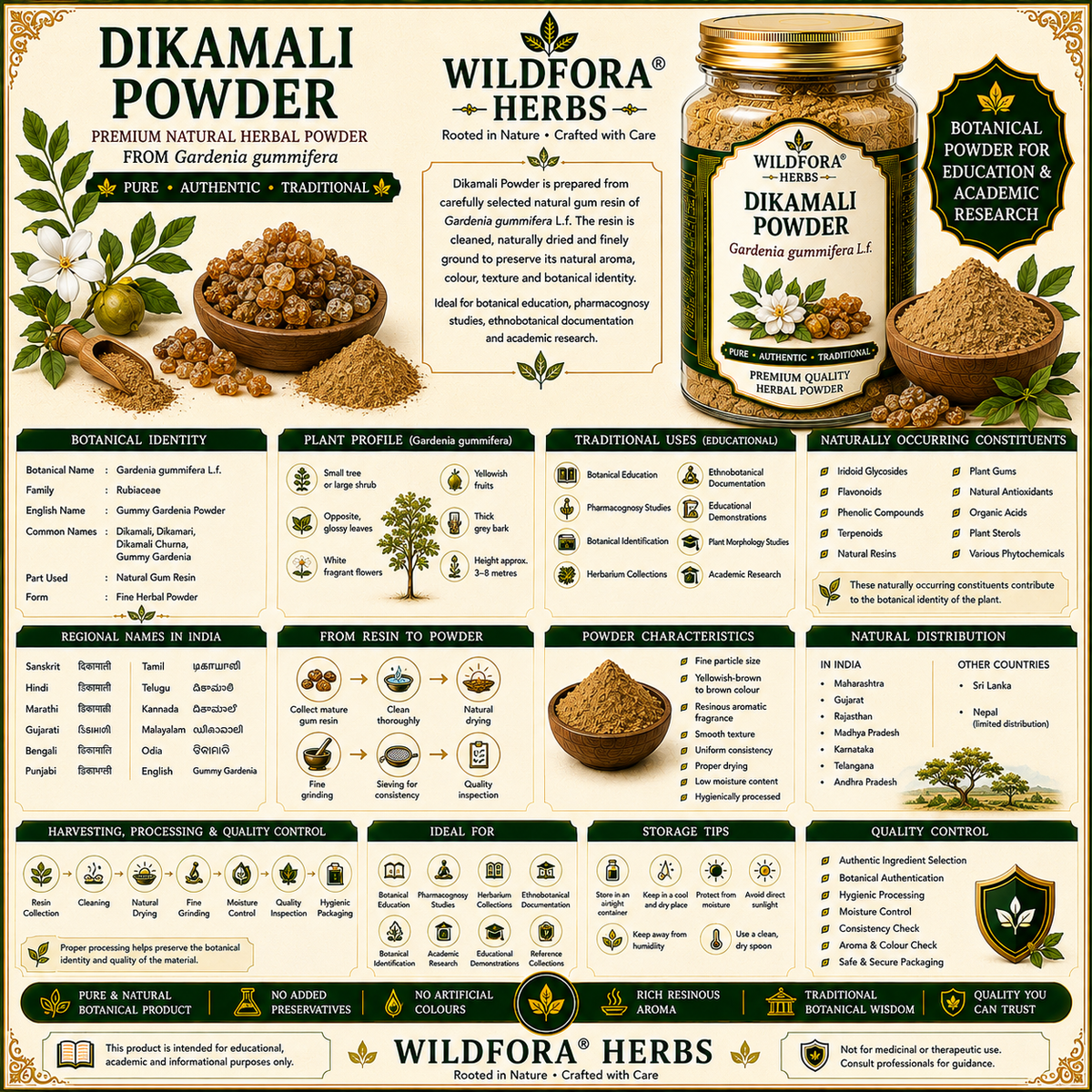 Dikamali Powder Gardenia Gummifera | Dikamari Herbal Powder
