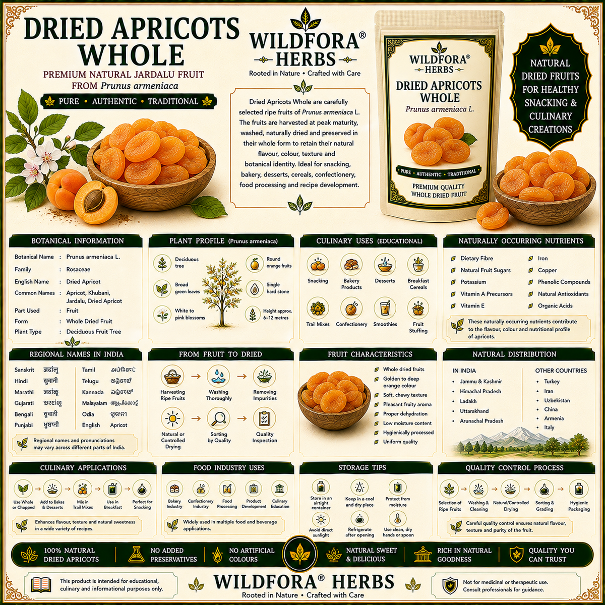 Dried Apricots Whole Prunus Armeniaca Natural Jardalu Fruit