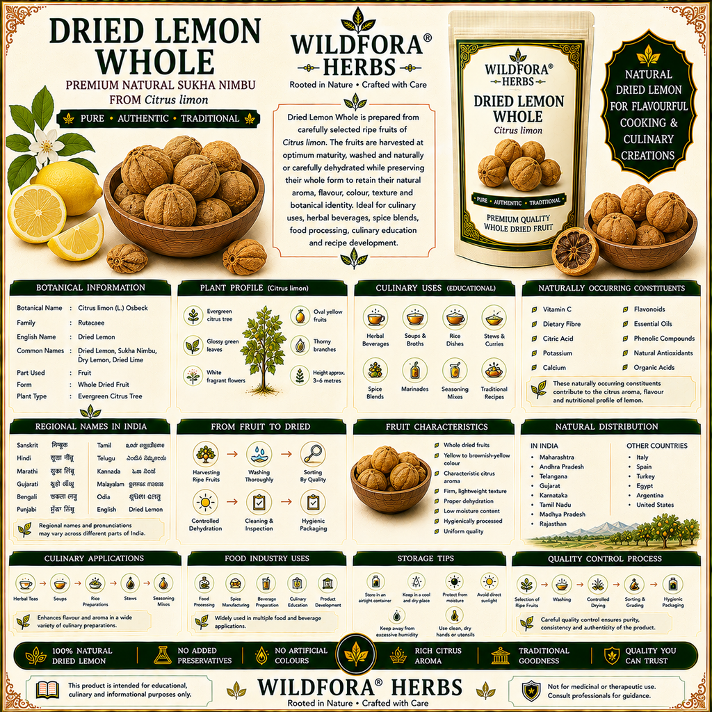 Dried Lemon Whole Citrus Limon Natural Sukha Nimbu