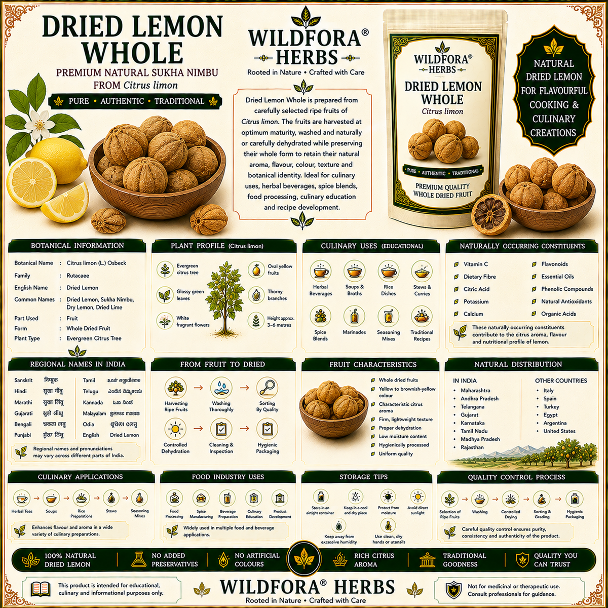 Dried Lemon Whole Citrus Limon Natural Sukha Nimbu