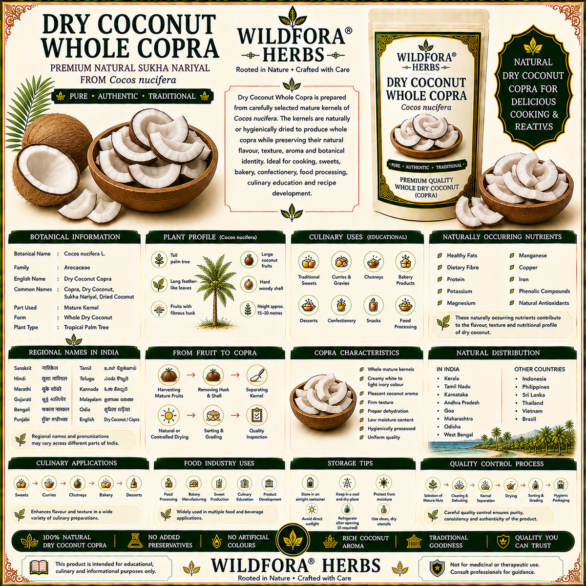Dry Coconut Whole Copra Cocos Nucifera Natural Sukha Nariyal