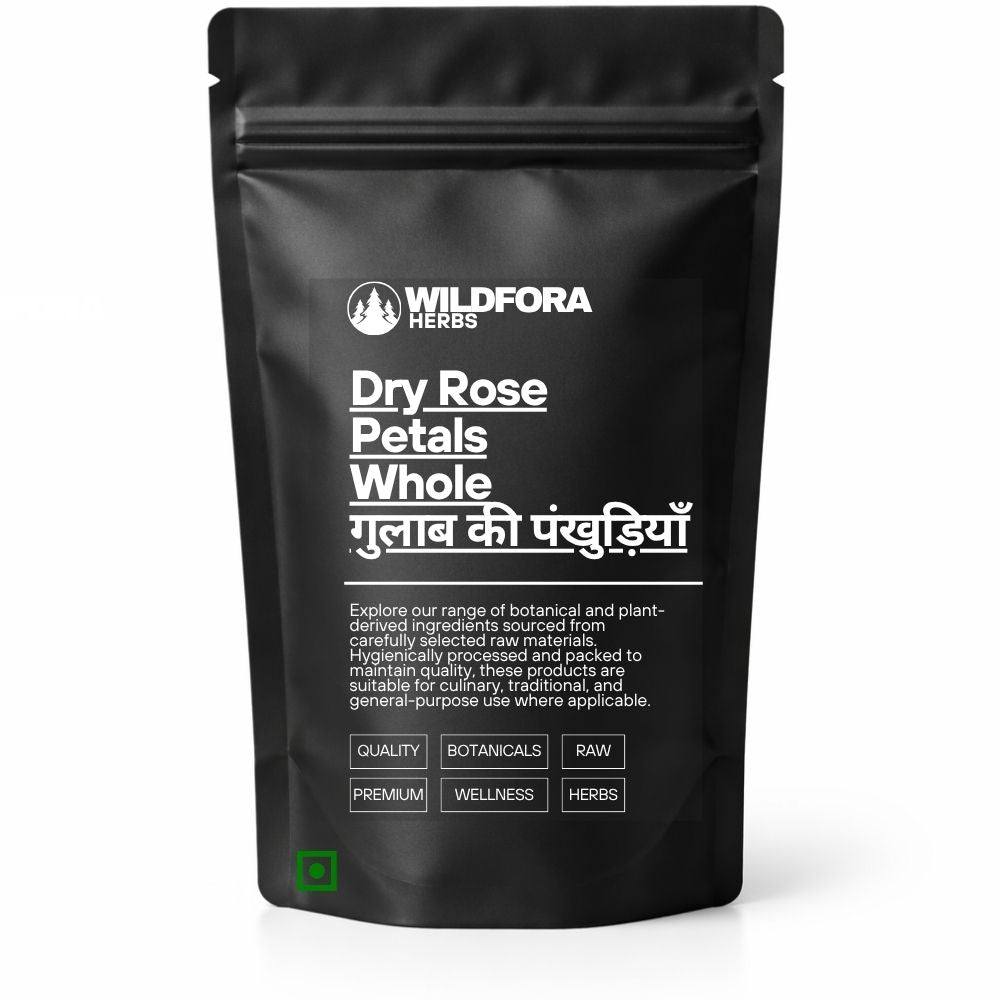 Dry Rose Petals Whole (Rosa damascena) - Premium Natural Gulab Petals | Food Grade Botanical Ingredient