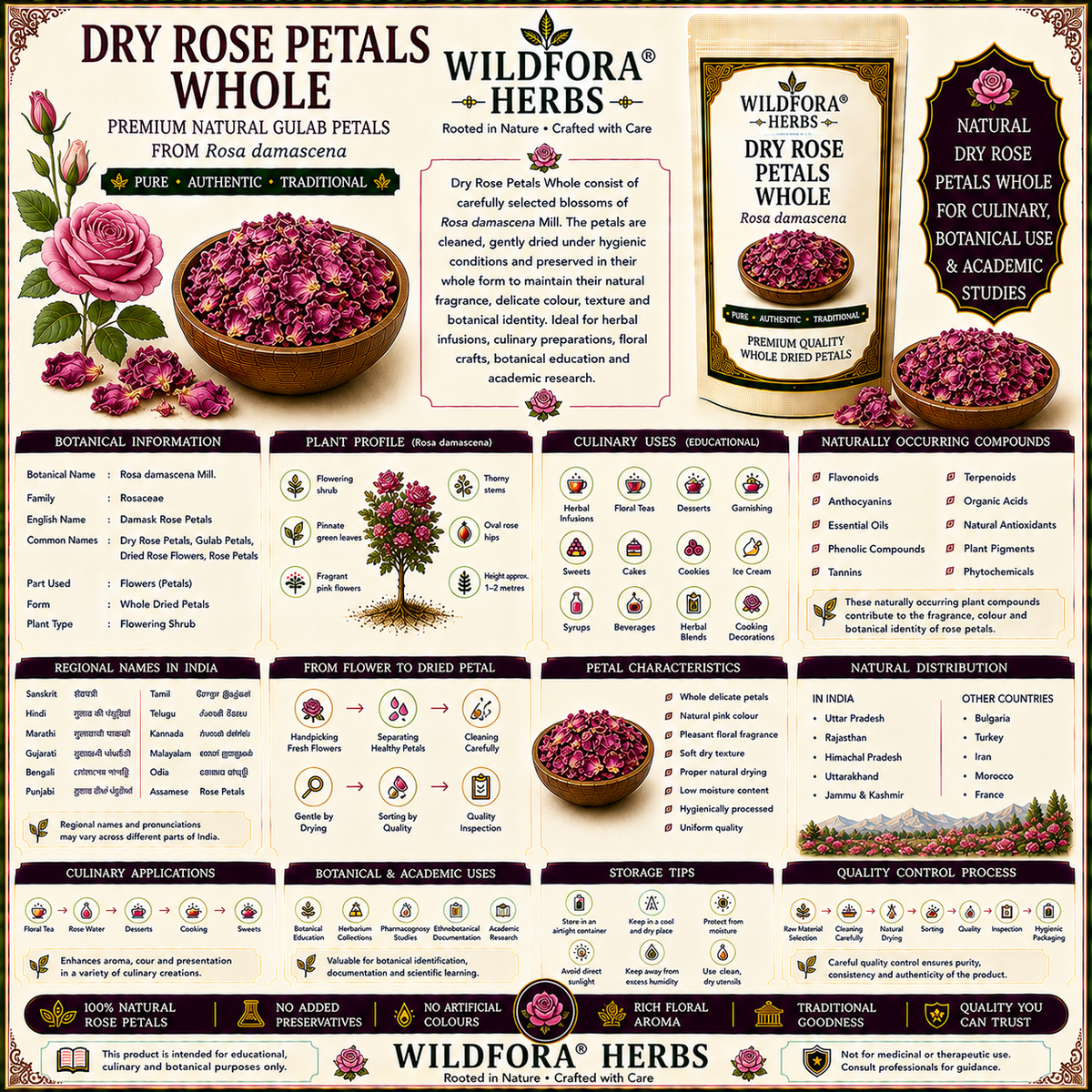 Dry Rose Petals Whole Rosa Damascena Natural Gulab Petals