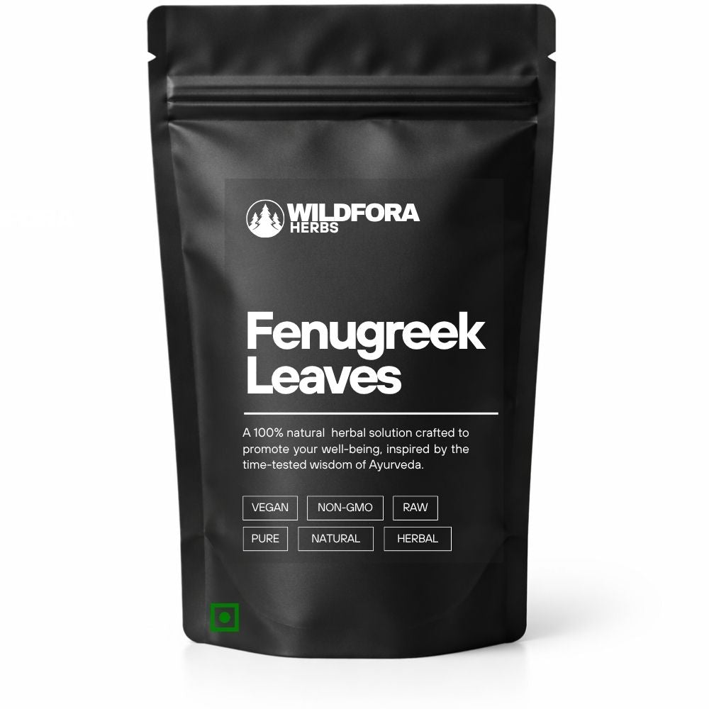 fenugreek leaves, methi leaves, trigonella foenum graecum, wildfora herbs, herbal leaves, natural leaves, methi benefits, fayde, how to use methi leaves, indian herbs
