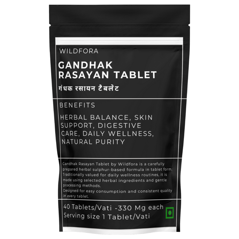 Gandhak Rasayan Tablet | Herbal Sulphur Formula by Wildfora