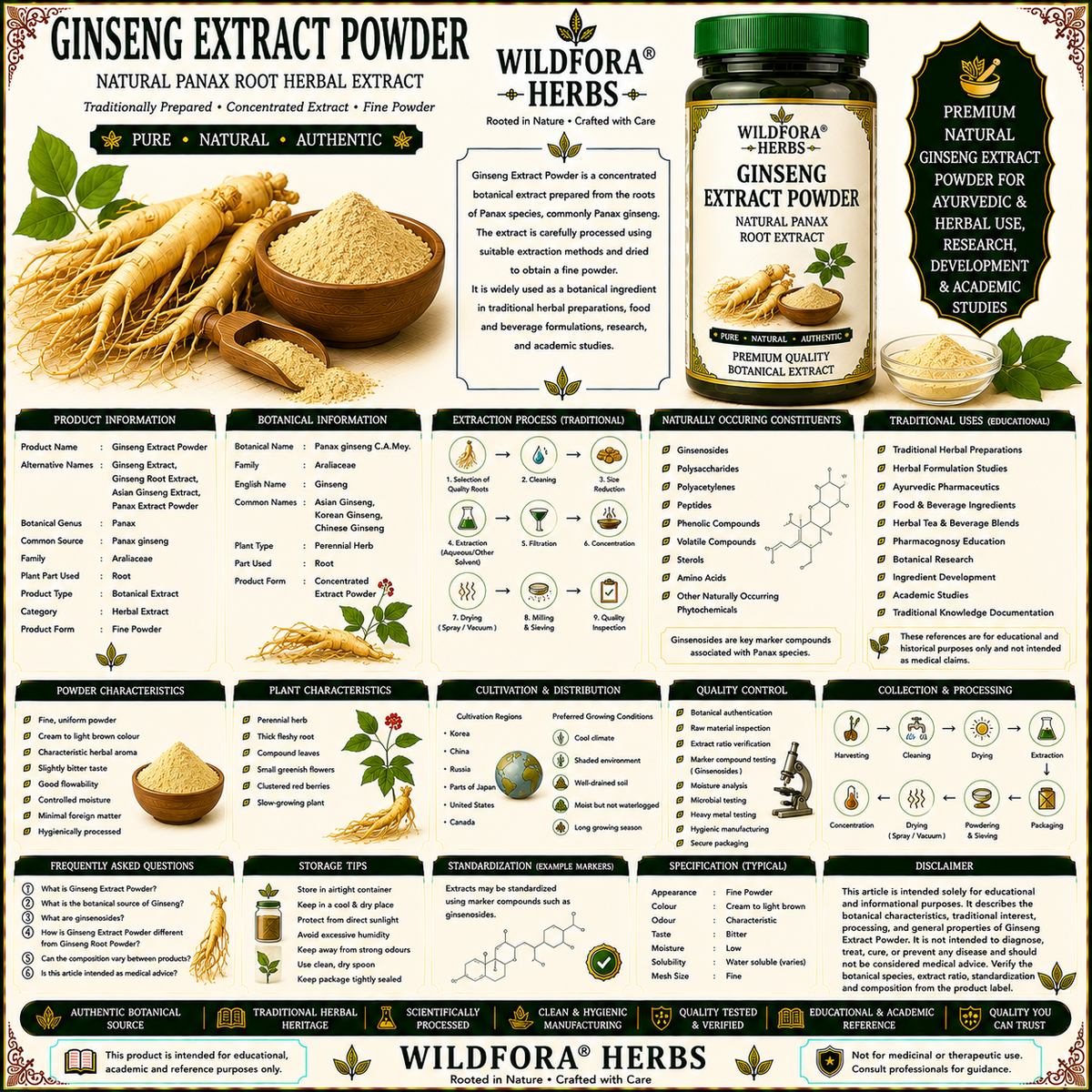 Ginseng Extract Powder Panax Root | Natural Herbal Powder
