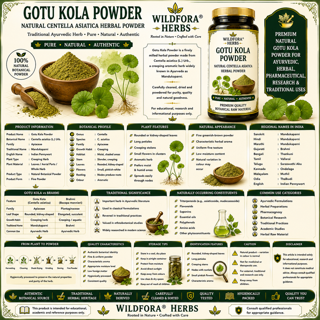 Gotu Kola Powder Centella Asiatica | Mandukaparni Herbal Powder