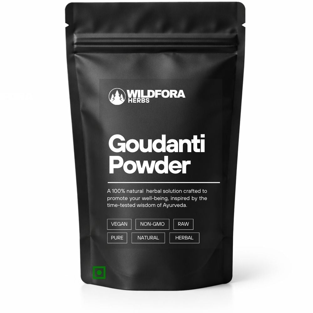 goudanti powder, gypsum powder, calcium sulfate, mineral powder, wildfora, traditional product, ayurvedic mineral, natural powder, herbal product, plant based product
