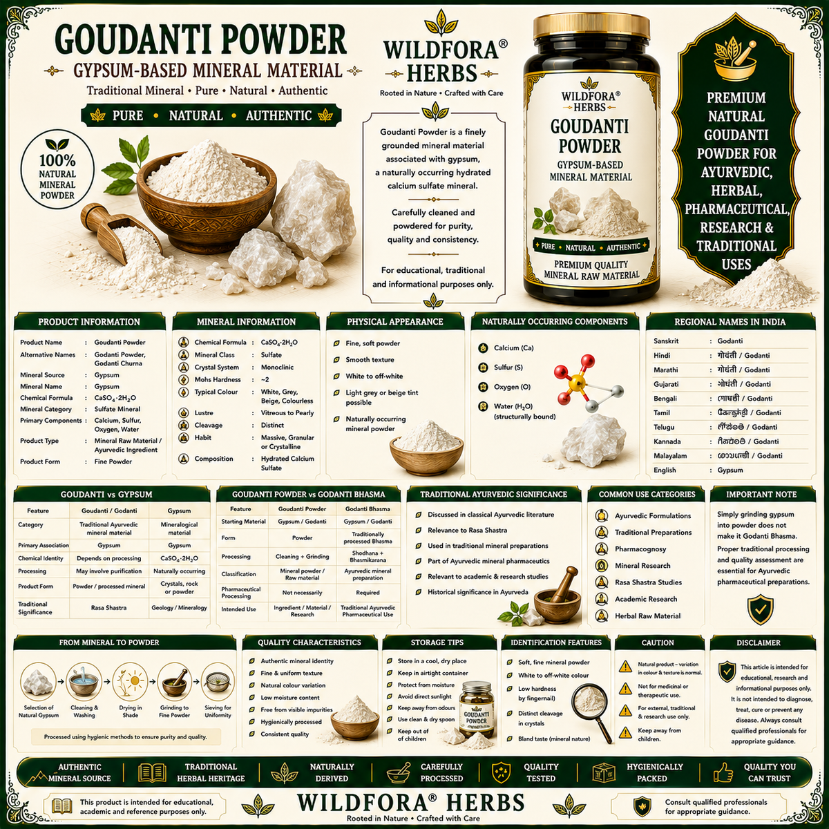 Goudanti Powder Gypsum Based Mineral | Goudanti Churna