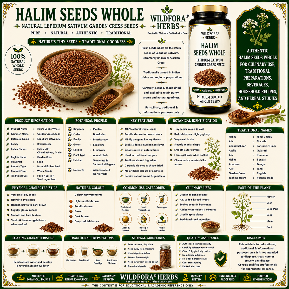Halim Seeds Whole Lepidium Sativum Garden Cress Seeds