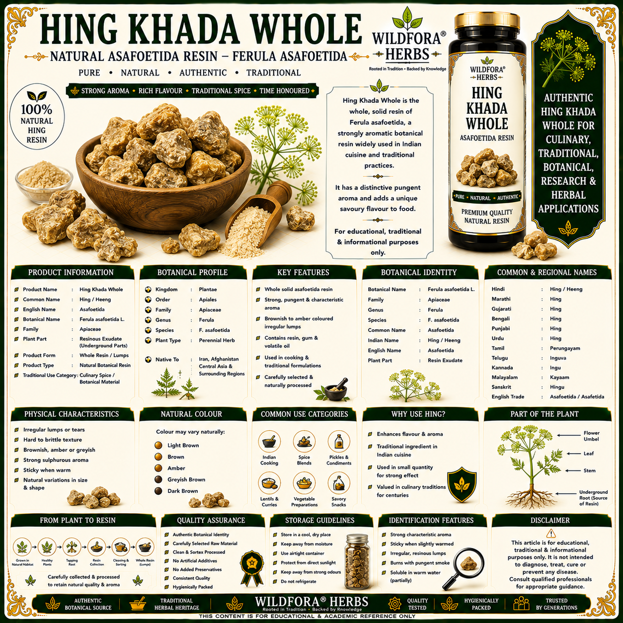 Hing Khada Whole Ferula Asafoetida Natural Asafoetida Resin