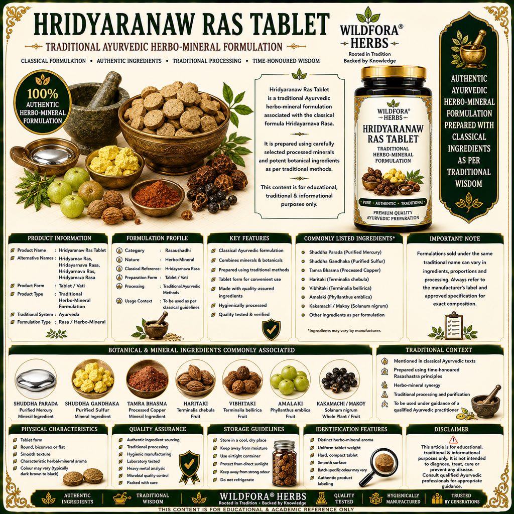Hridyaranaw Ras Tablet | Herbal Ghanvati Tablet