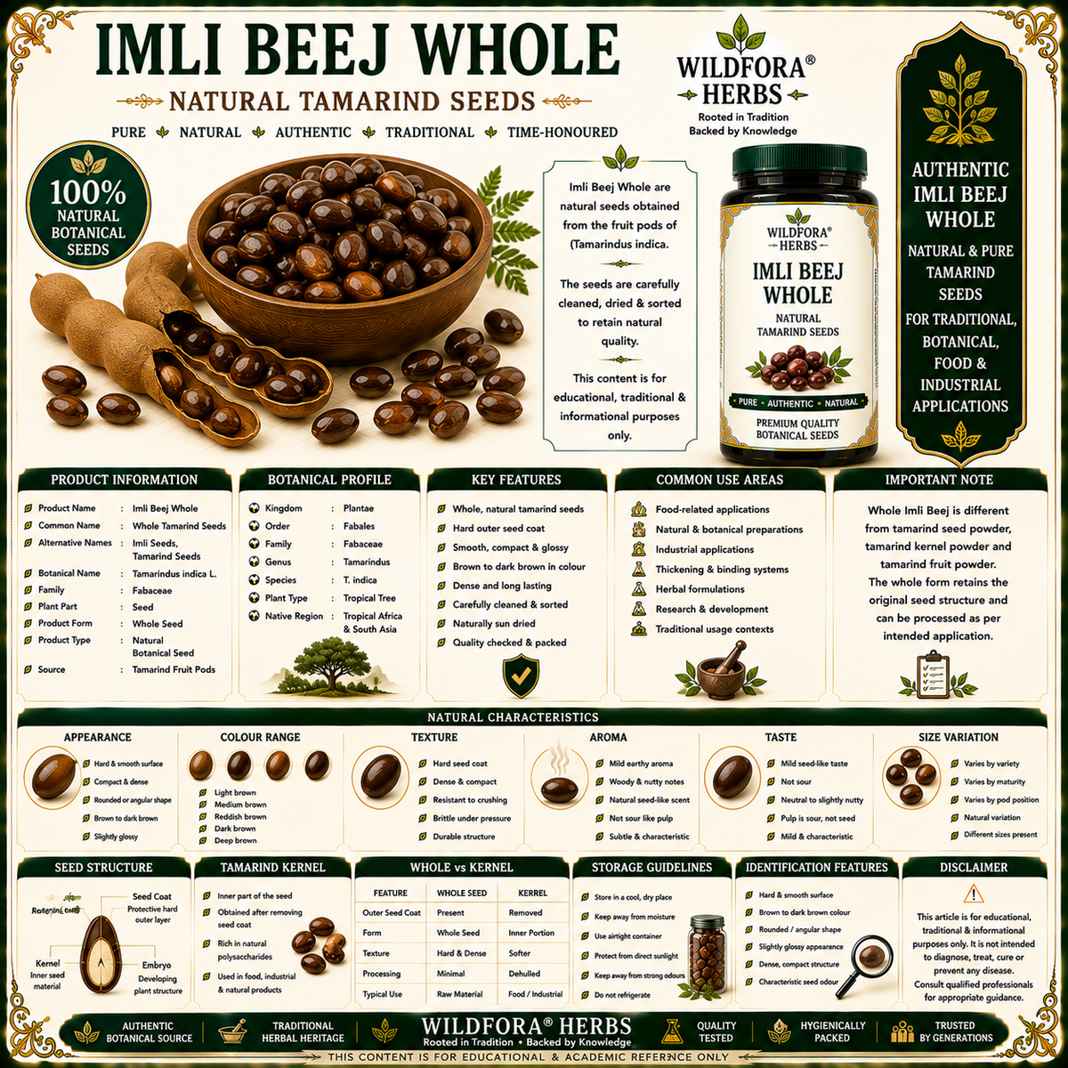 Imli Beej Whole Tamarind Seeds Tamarindus Indica Natural