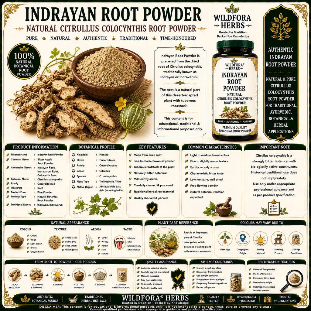 Indrayan Root Powder Citrullus Colocynthis | Bitter Apple Herbal Powder