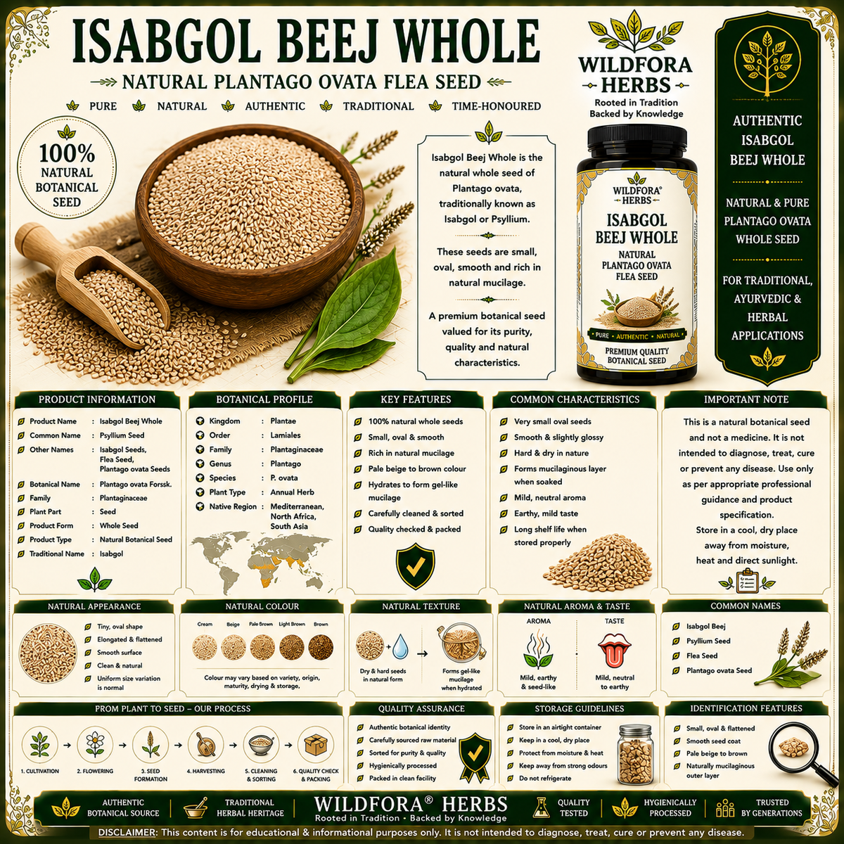Isabgol Beej Plantago Ovata Whole Flea Seed Natural Herbal Product