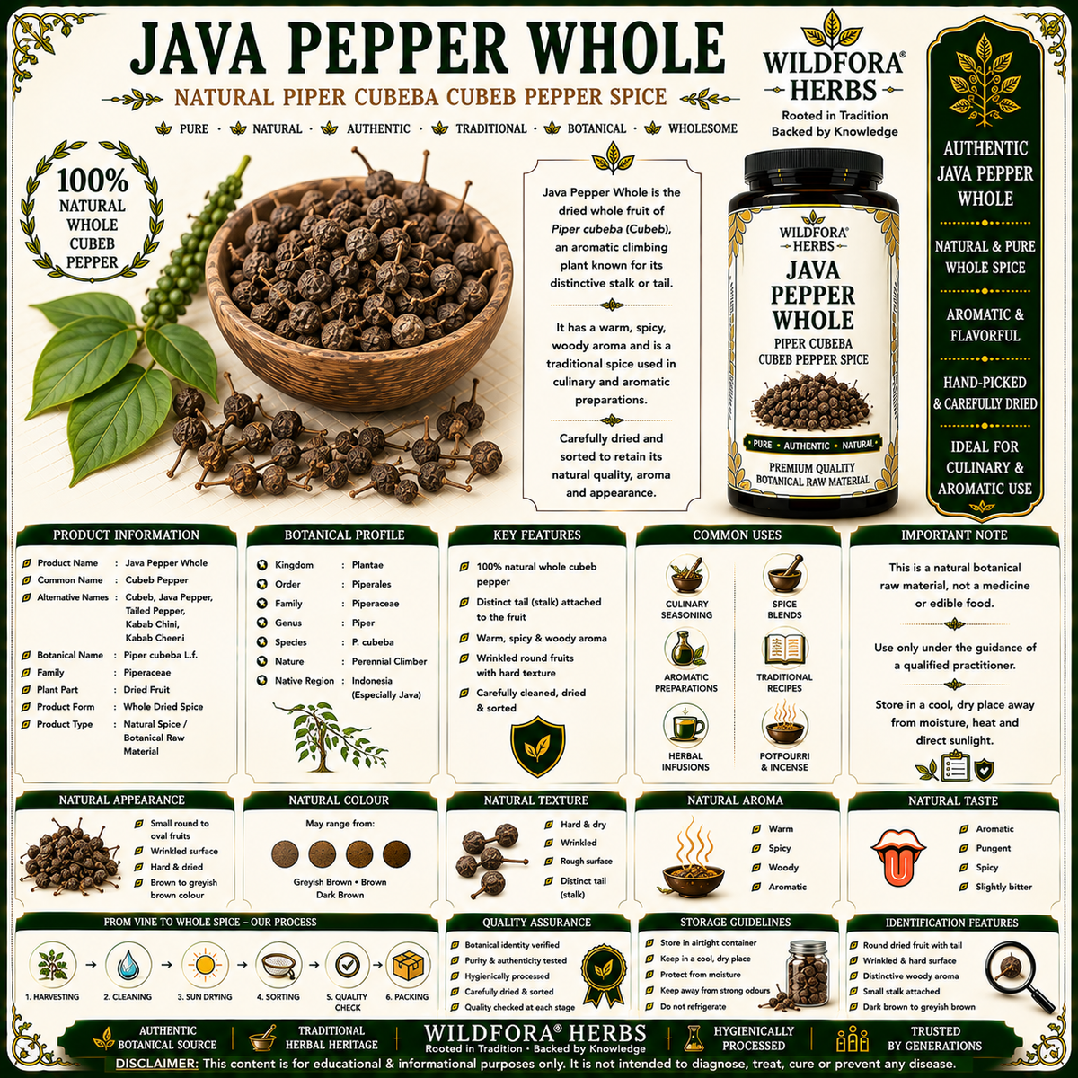 Java Pepper Whole Piper cubeba | Natural Cubeb Pepper Spice