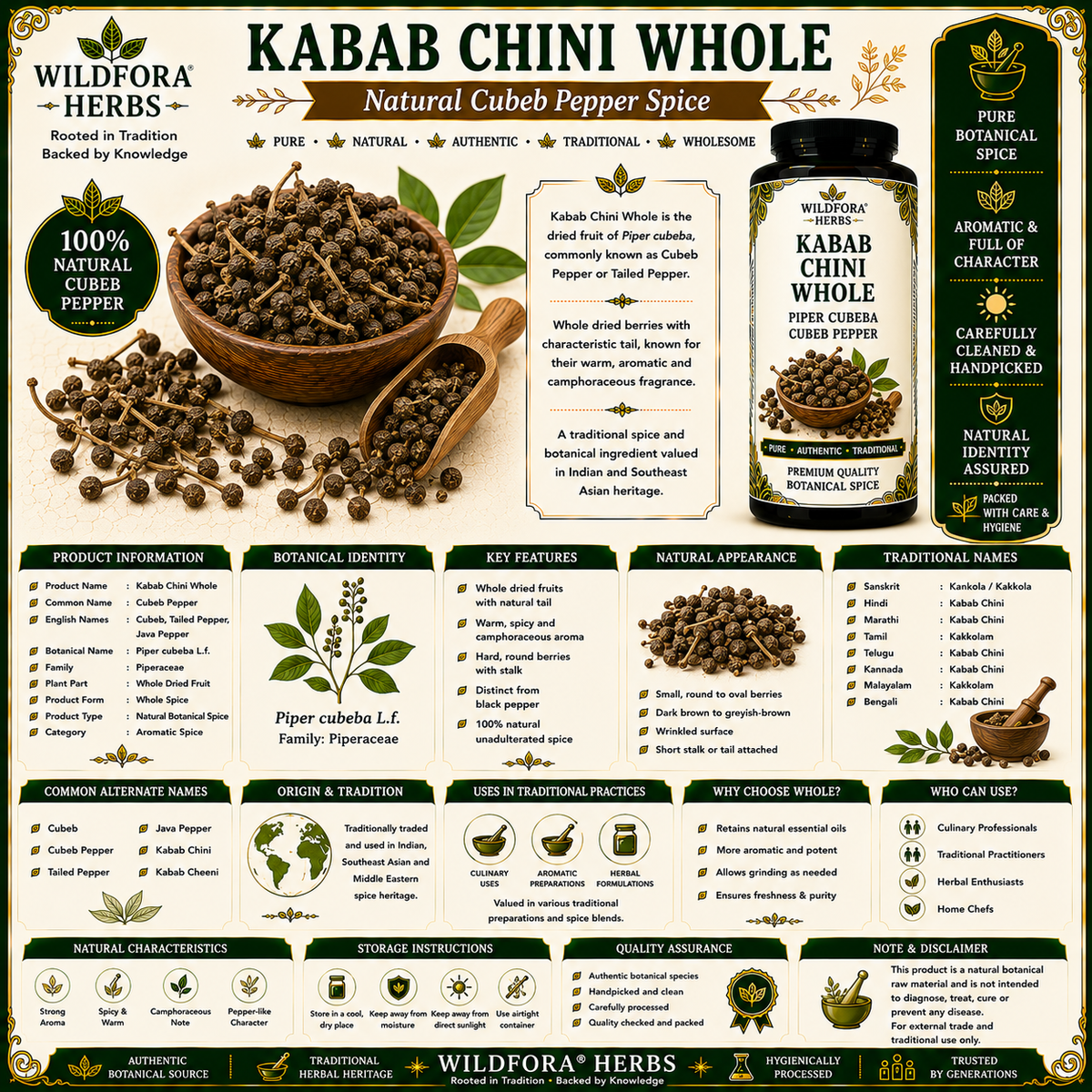 Kabab Chini Whole Piper Cubeba Natural Cubeb Pepper Spice