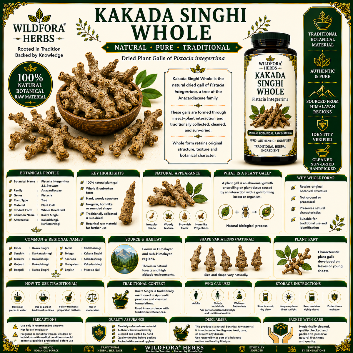 Kakada Singhi Whole Pistacia Integerrima Natural Kakra Singhi