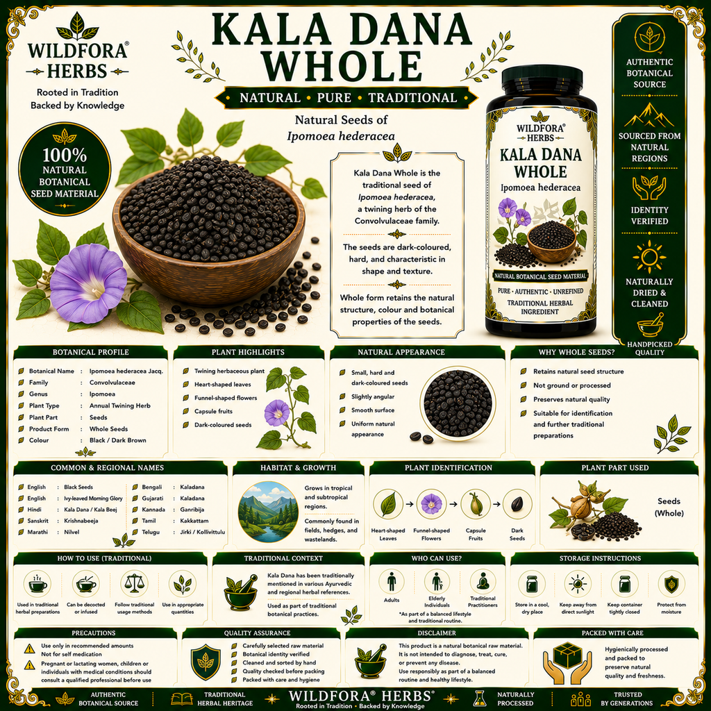 Kala Dana Whole Ipomoea Hederocea Natural Black Seeds