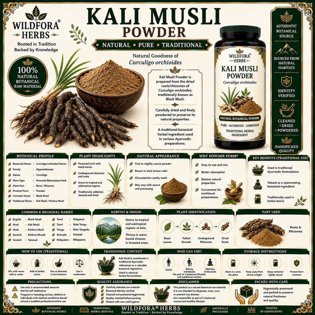 Kali Musli Powder Curculigo Orchioides | Black Musli Herbal Powder