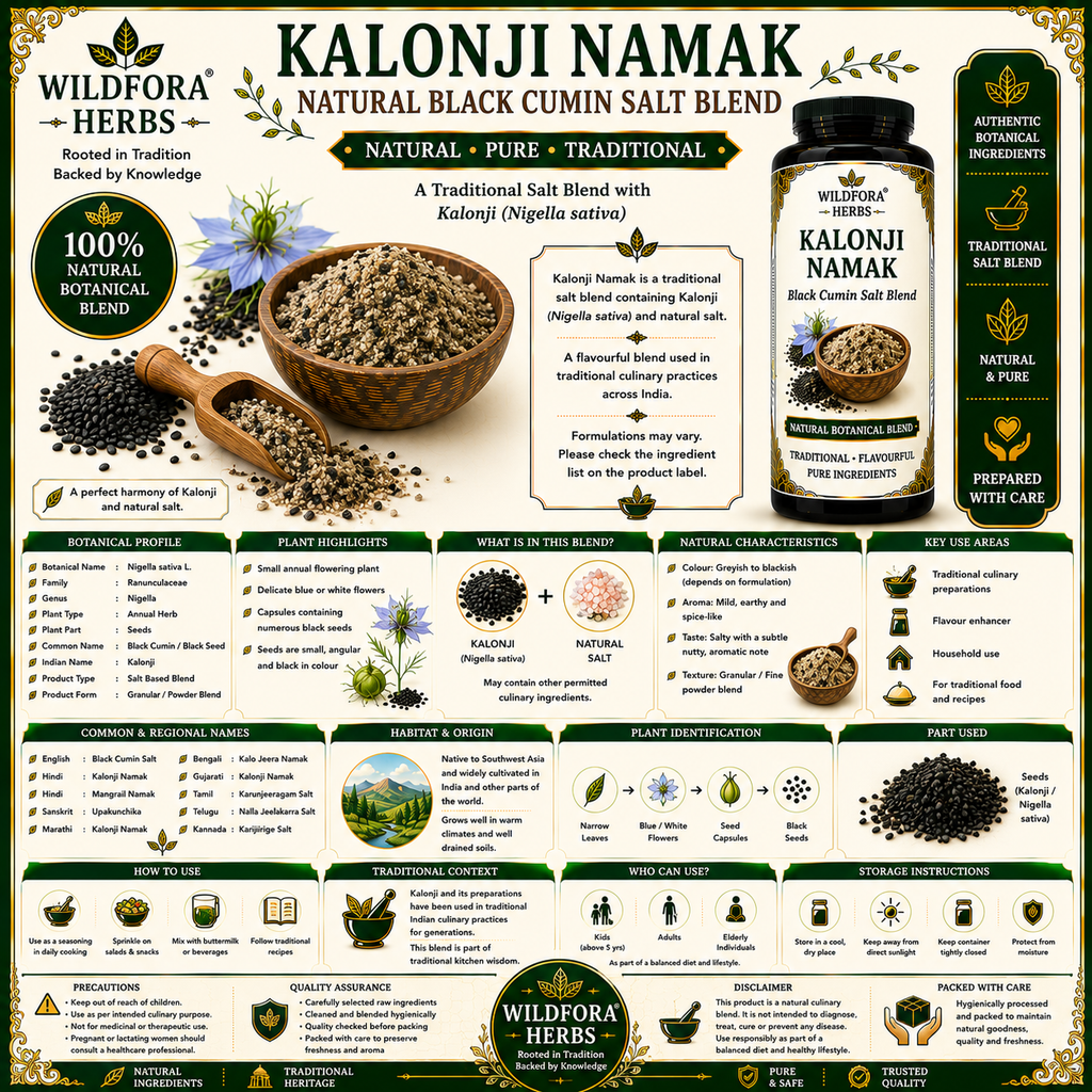 Kalonji Namak Natural Black Cumin Salt Nigella Sativa Blend