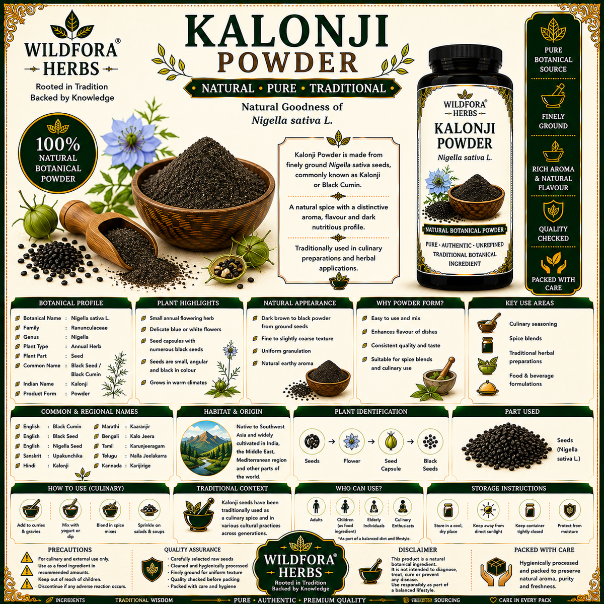 Kalonji Powder Nigella Sativa | Kalonji Seed Powder