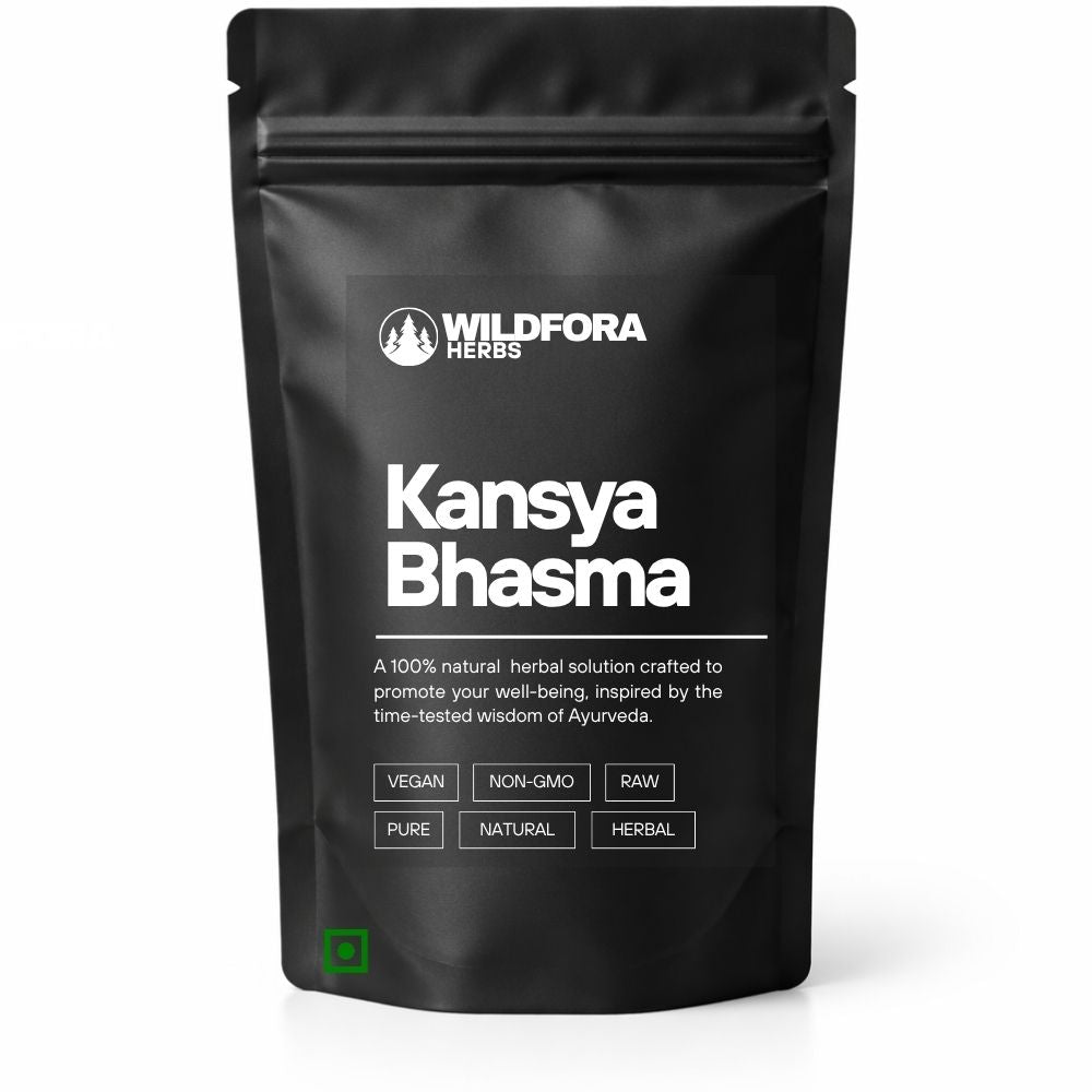 kansya bhasma, bell metal powder, mineral powder, natural supplement, wildfora, metal powder, ayurvedic mineral, traditional product, natural powder, bhasma