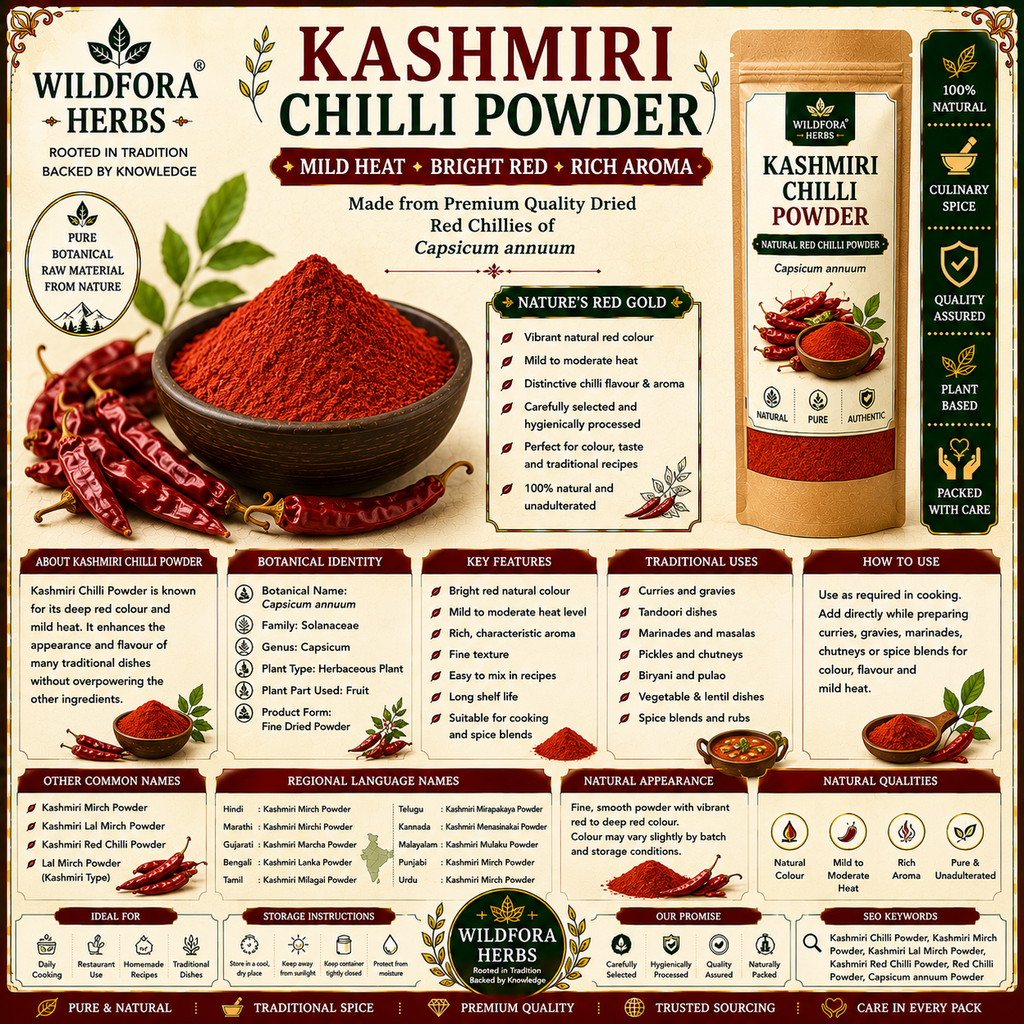 Kashmiri Chilli Powder Capsicum Annuum | Mild Red Chilli Powder
