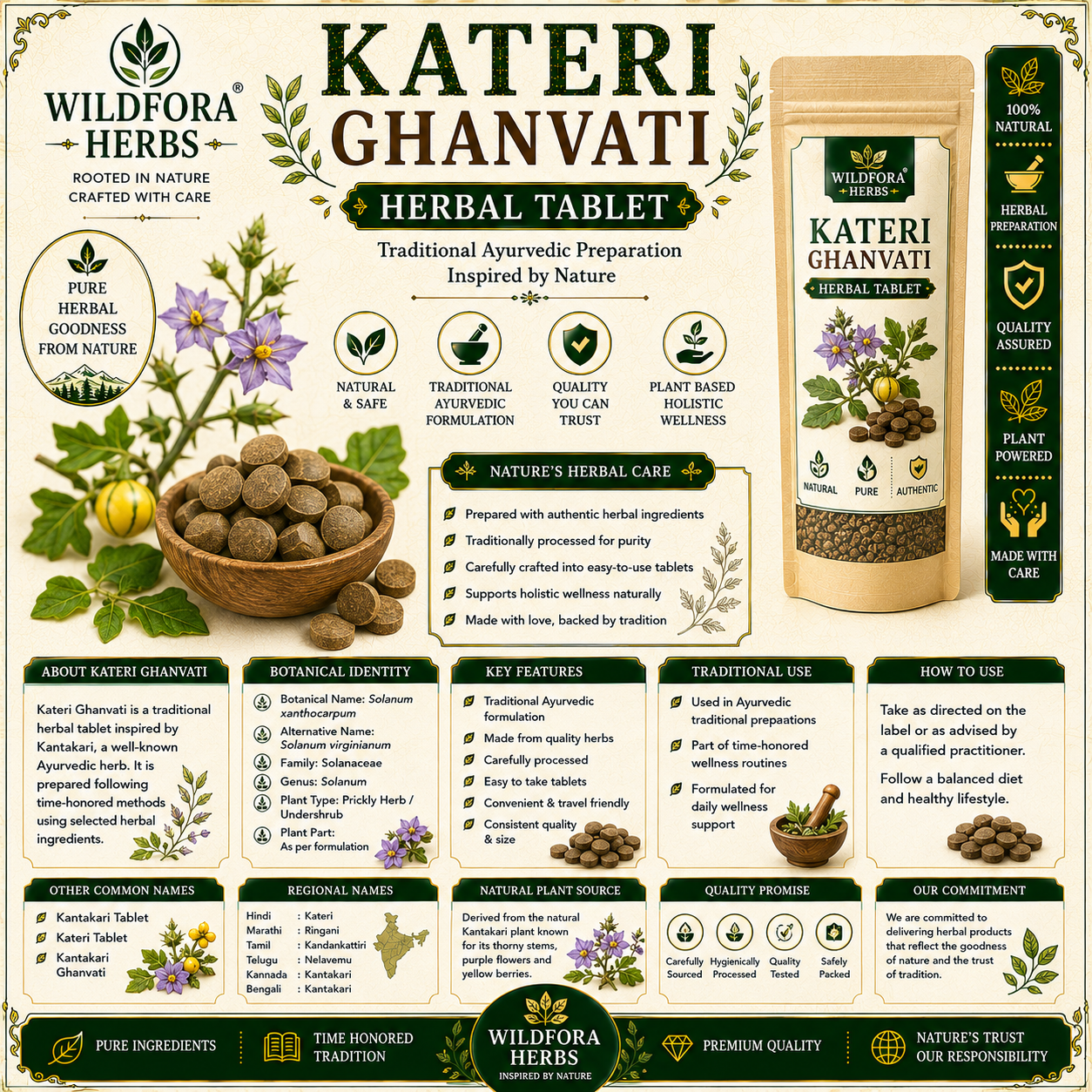 Kateri Ghanvati Tablet | Solanum Xanthocarpum Herbal Tablet