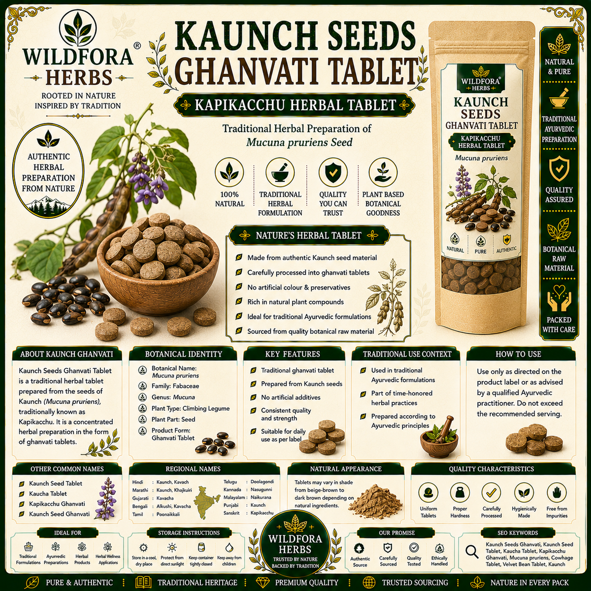 Kaunch Seeds Ghanvati Tablet | Kaucha Herbal Tablet