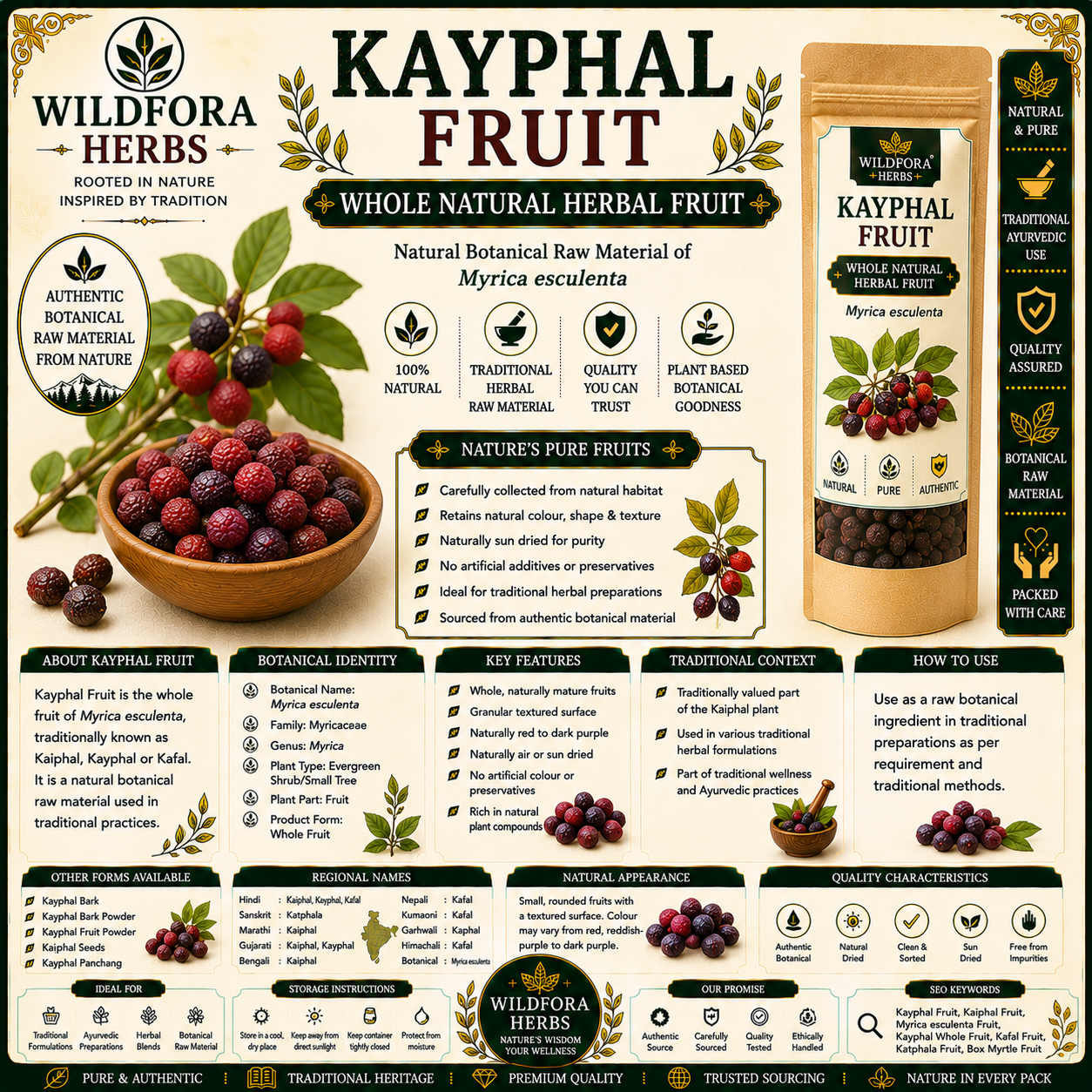 Kayphal Fruit Myrica Esculenta Whole Natural Herbal Fruit