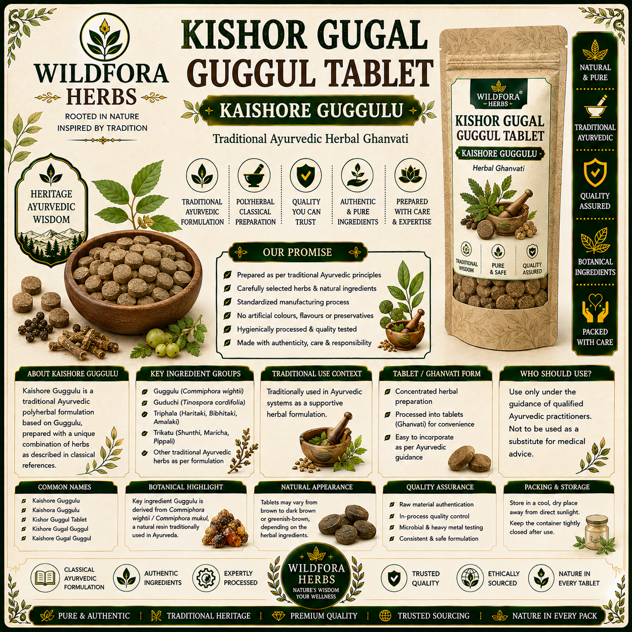 Kishor Gugal Guggul Tablet | Kaishore Guggulu Herbal Ghanvati