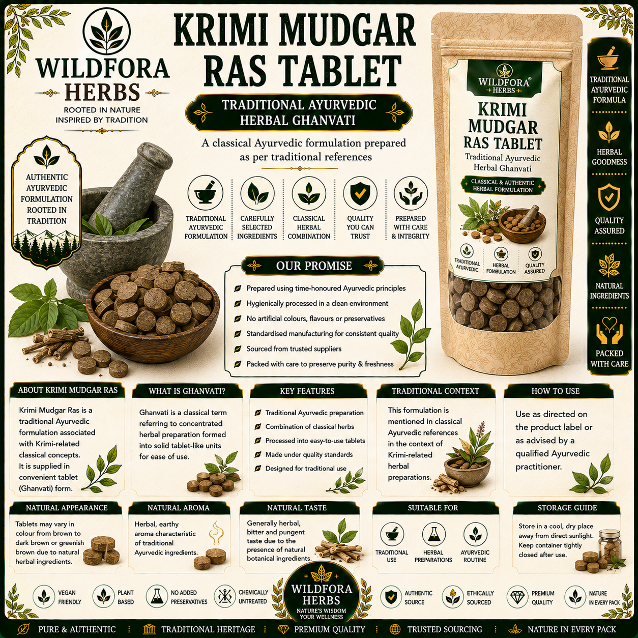 Krimi Mudgar Ras Tablet – Herbal Tablet Inspired by the Wild Forest