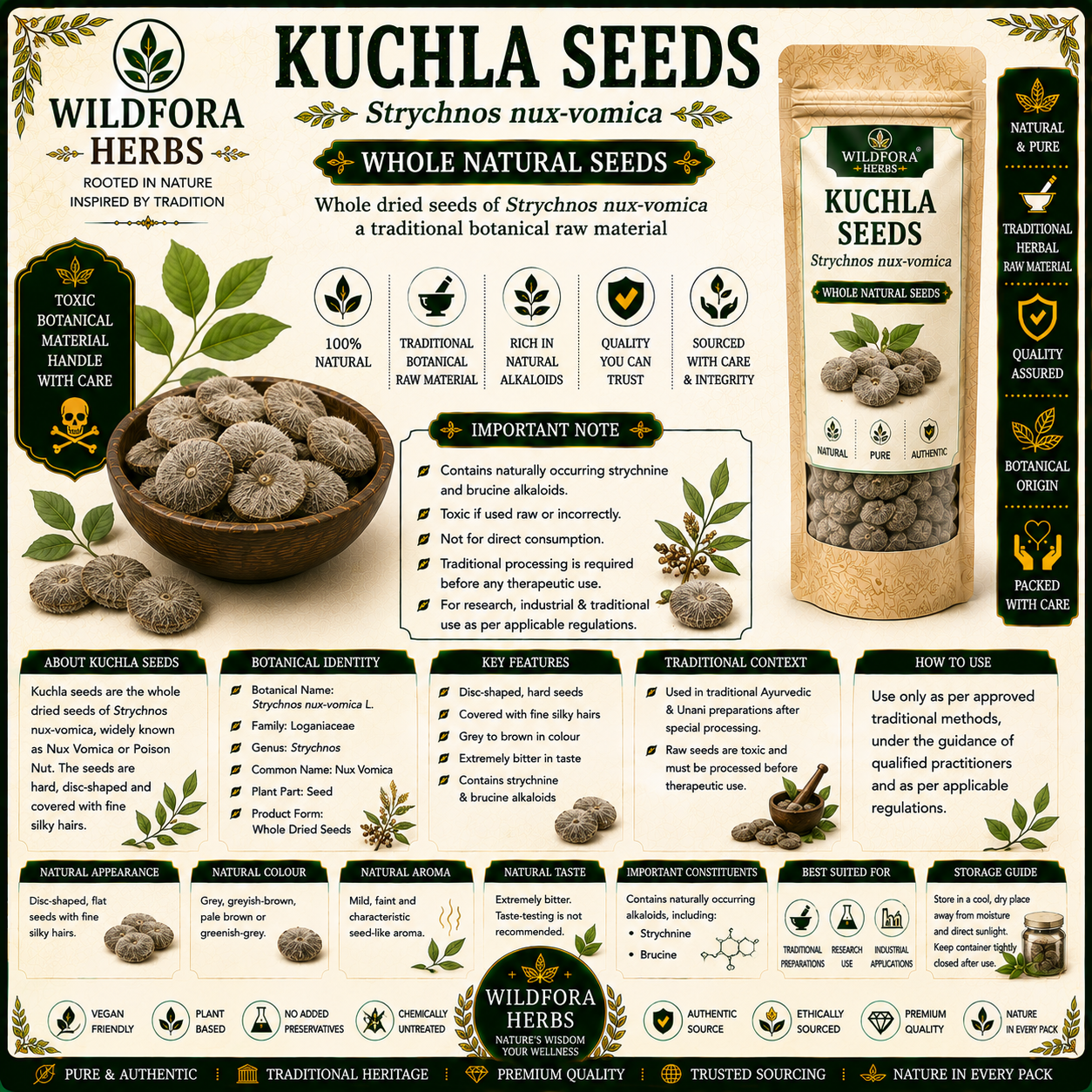 Kuchla Seeds Strychnos Nux Vomica Whole