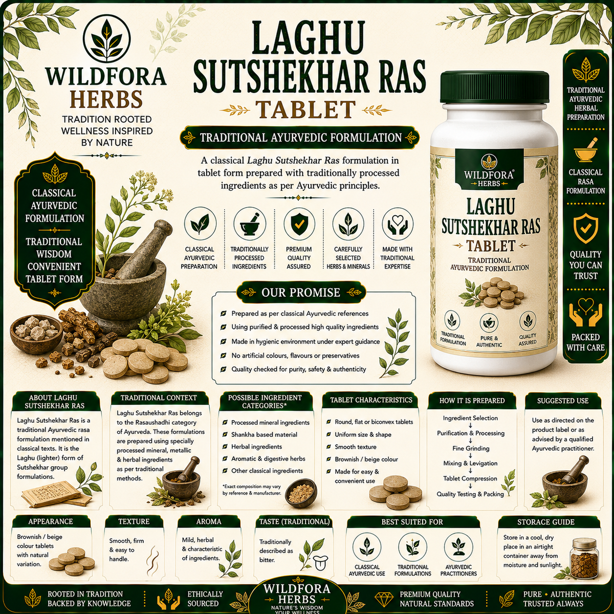 Laghu Sutshekhar Ras Tablet – Laghu Sootashekhar Rasa | Herbal Tablet Inspired by the Wild Forest