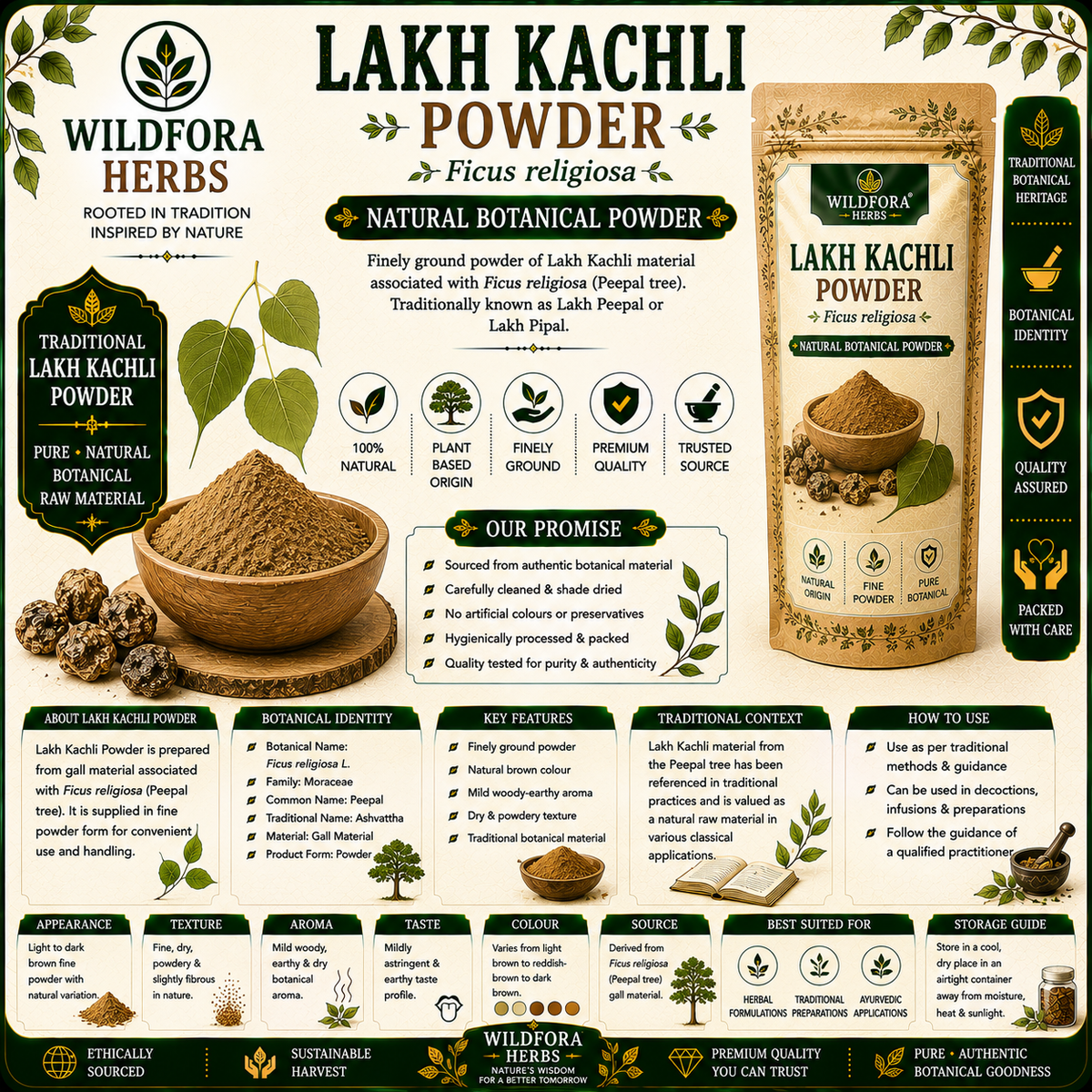 Lakh Kachli Powder Ficus Religiosa | Lakh Peepal Powder
